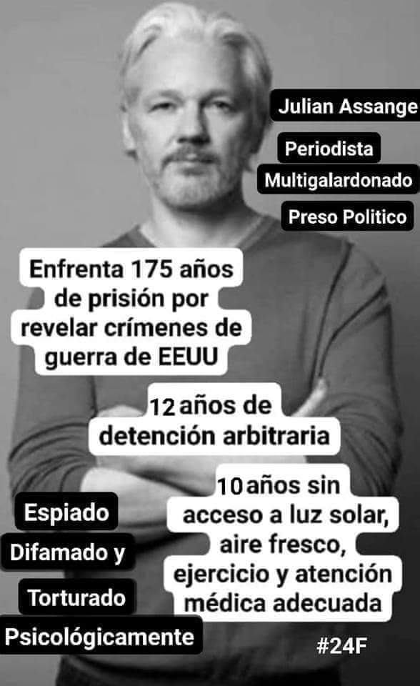 @Eliecer80966714 @ESF16 @Moncaro @GabrielShipton @RSF_esp @UN_Spokesperson @BBCWorld #FreeAssange Gracias