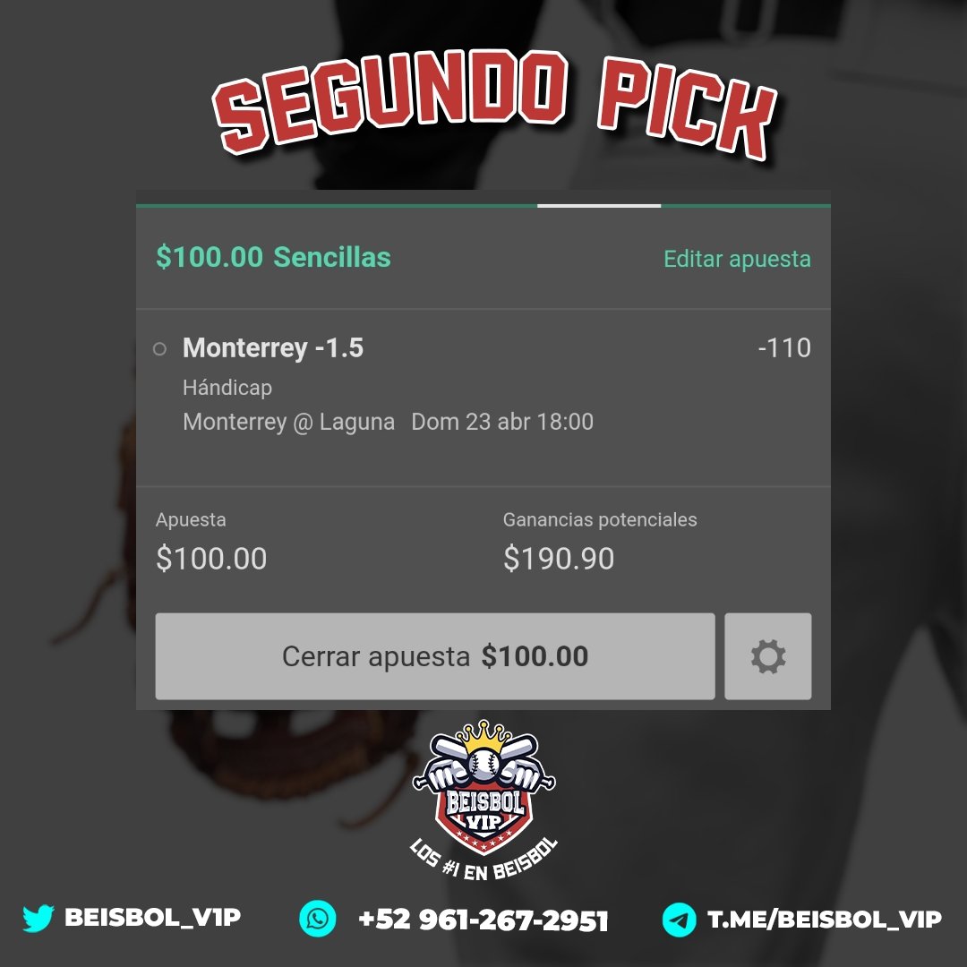 Beisbol_VIP's tweet image. 2ndo #FREEPICK DE #LMB ⚾🍀
