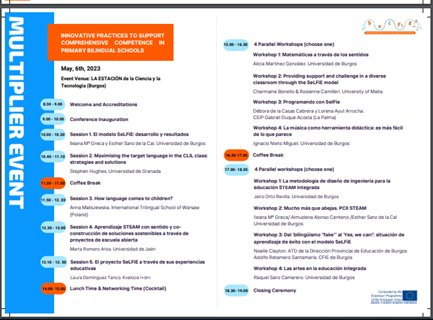 EstherSanz1's tweet photo. 🛎️Evento SeLFiE "STEAM educational approach and foreign language learning in Europe"

🛎️6 de mayo
🛎️Estación de la Ciencia y la Tecnología. #Burgos.

Entrada libre hasta completar el aforo. 
Inscripción en: 
https://t.co/DCjB7We6Bo

#CLIL #STEAM #storytelling https://t.co/uXd6iaCsmp
