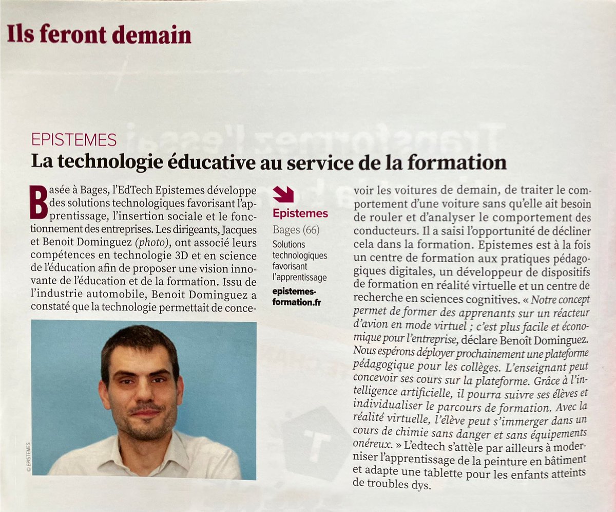 Merci à la <a href="/lalettremnews/">La Lettre M</a>  pour cette mise en avant de notre entreprise. Nous aurons prochainement d'autres annonces importantes à faire concernant l'évolution de notre entreprise.

#edtech #formation #education #VR