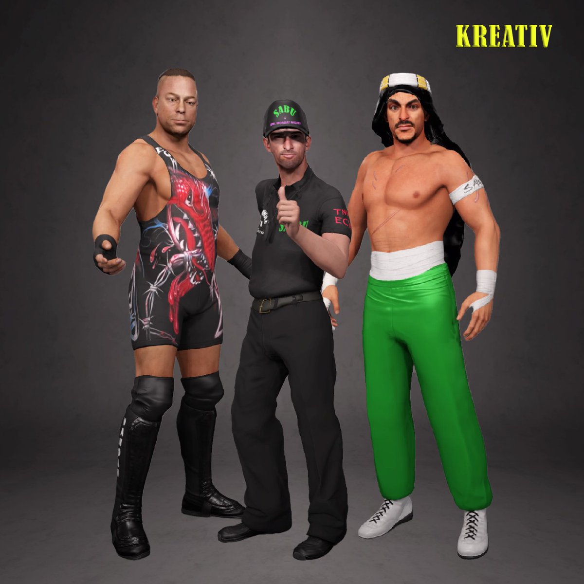 kreativcaws's tweet photo. #WWE2K23 #ECWLives #ECWRules #ECWonCC #ECWProject #Kreativ #Sheik #BillAlfonso #Sabu
Preview Sabu, The Sheik, Bill Alfonso https://t.co/Xj6RXz2PG9