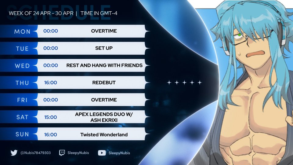 ALRIGHT EVERYONE LITTLE LAST MINUTE CHANGE BUT THE RE DEBUT DATE IS HERE, MY NEW SCHEDULE WITH MY RE DEBUT IS HERE.
#vtuber #envtuber #VtuberDebut