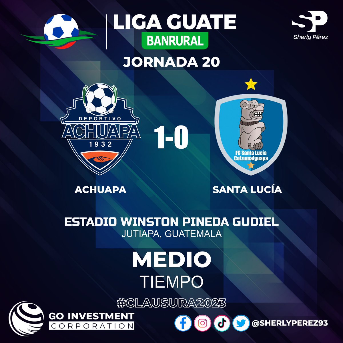 ‼️MEDIO TIEMPO‼️

🧅Achuapa 1-0 Santa Lucía 🐆

⚽️ Erick Lemus

#Clausura2023
