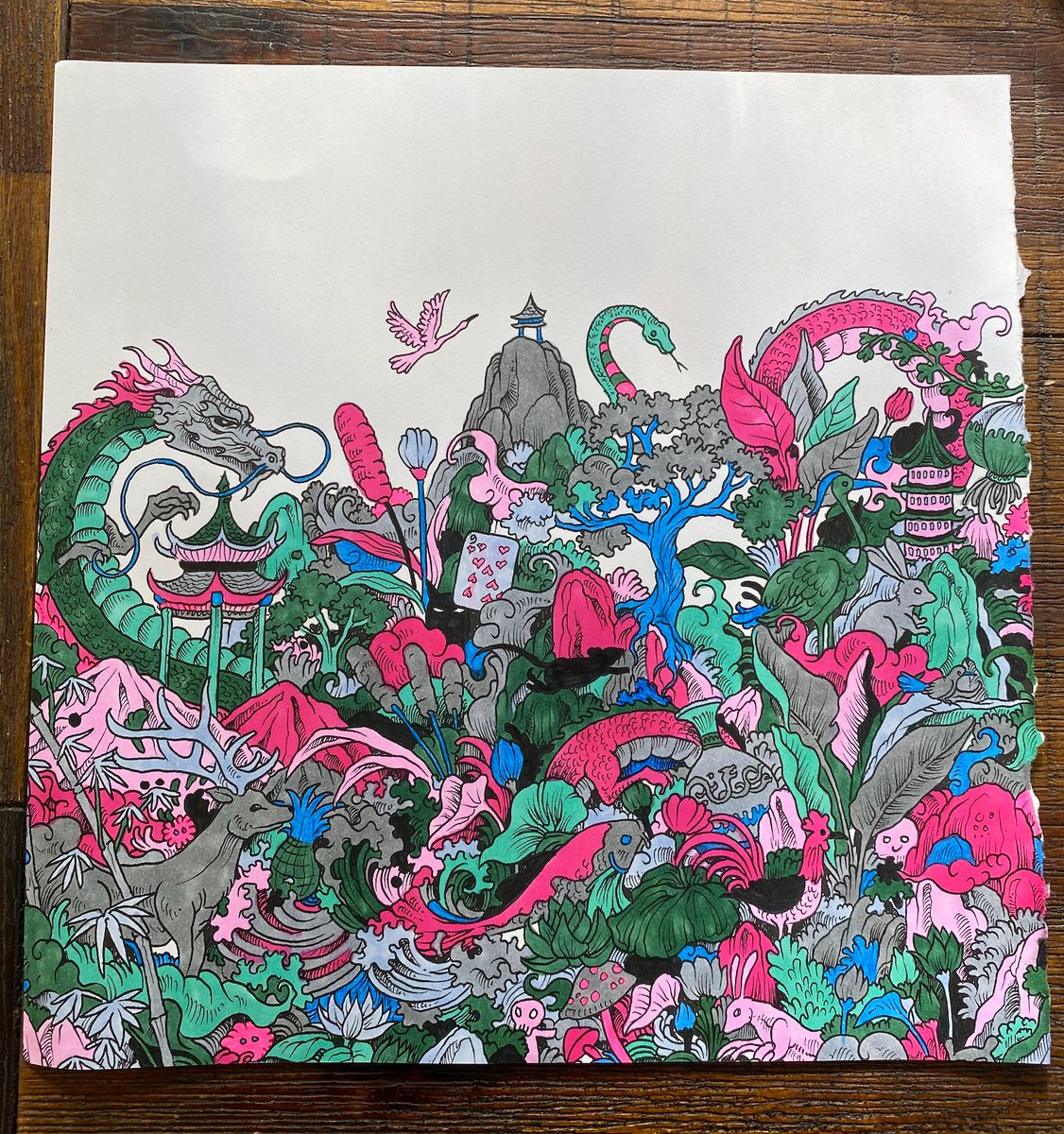 Gntgraphics's tweet photo. "If you ignore the dragon, it will eat you.
If you try to confront the dragon it will overpower you.
If you ride the dragon, you will take advantage of its might and power."
Chinese proverb
#colouringforadults #myaddiction #hobby #artsandcrafts #arttherapy #dragons #proverb https://t.co/evuzgJ361i