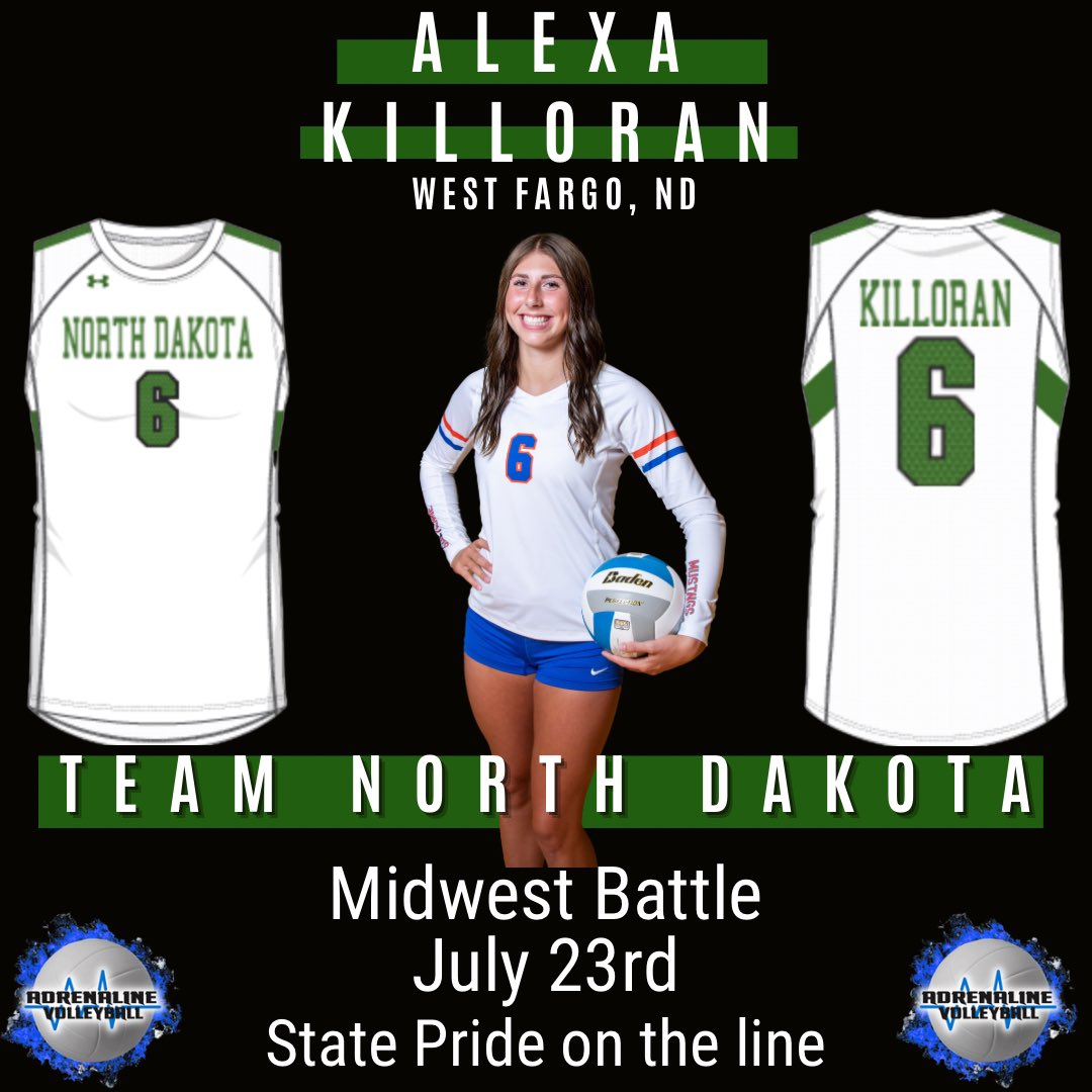 VB Adrenaline (@vbadrenaline) on Twitter photo #TeamNorthDakota adds a Champion. Alexa Killoran won a State Championship and Summer Slam Championship last yr. She knows how to compete <a href="/wfsheyenne/">Sheyenne High School</a> VB and <a href="/VOLTVolleyball/">VOLT Volleyball</a> #MidwestBattle #TeamNorthDakota adds a Champion. Alexa Killoran won a State Championship and Summer Slam Championship last yr. She knows how to compete <a href="/wfsheyenne/">Sheyenne High School</a> VB and <a href="/VOLTVolleyball/">VOLT Volleyball</a> #MidwestBattle