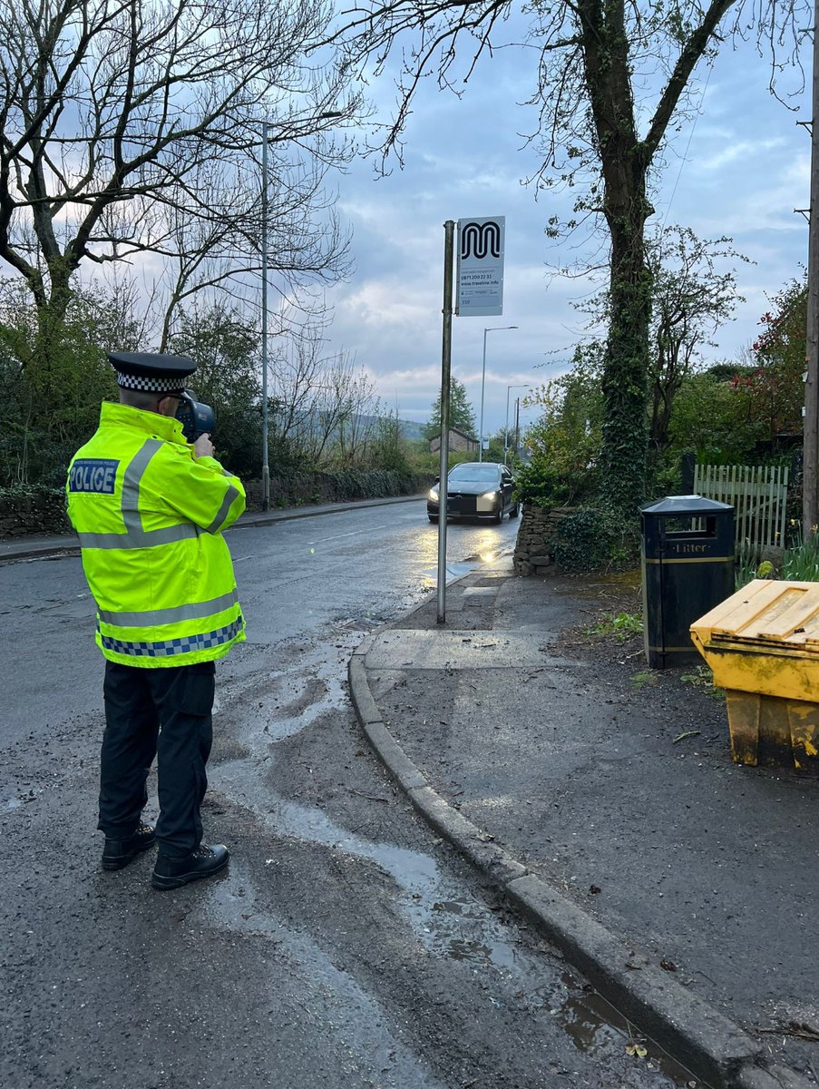 GMPStockport's tweet photo. Speed enforcement work carried out this evening in the #Strines area of #Stockport by #GMPTransportUnit in collaboration with the Neighbourhood team following concerns raised by resident's groups.
#drivesafe #fatal5 https://t.co/LTka4r70tM