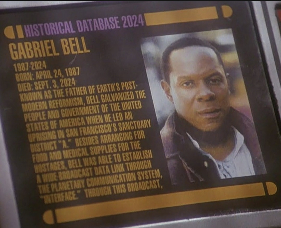 happy birthday, for the penultimate time, to the hero of the sanctuary district uprising, Gabriel Bell

#StarTrekDeepSpaceNine