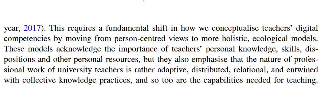 djplaner's tweet photo. @neilmosley5 But "Faculty were more likely to perceive themselves as having the necessary skills and knowledge". 

Also, competency isn't just individual  (https://t.co/goF2Jn0k2R) Faculty could be more ready, but perhaps there are other ways in which the higher education system isn't ready? https://t.co/Inl9sgZOMD