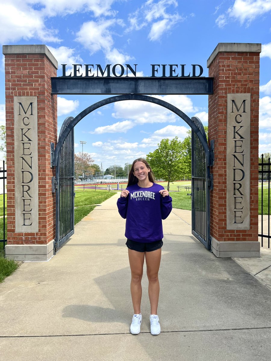 ella_rogan's tweet photo. I am extremely excited to announce my verbal commitment to continue my academic and athletic career playing soccer at McKendree University!  @MckendreeWSOC #gobearcats 💜💛 https://t.co/udfhRdizB4