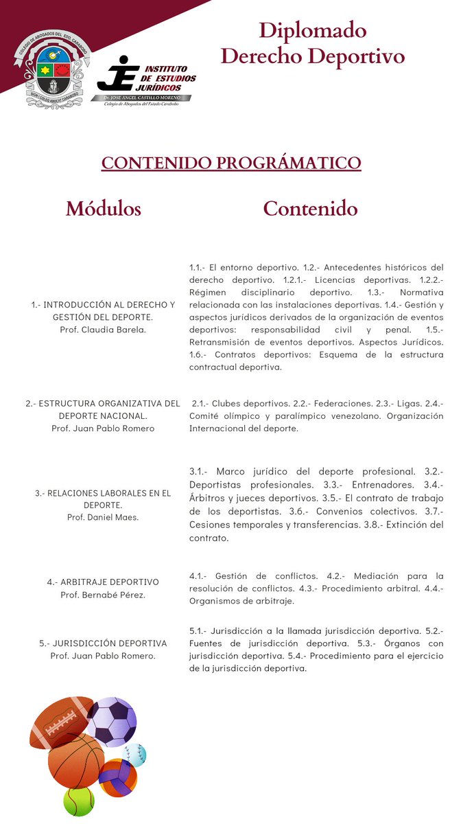 IEJCarabobo's tweet photo. Diplomado Derecho Deportivo https://t.co/860jWuCAjZ