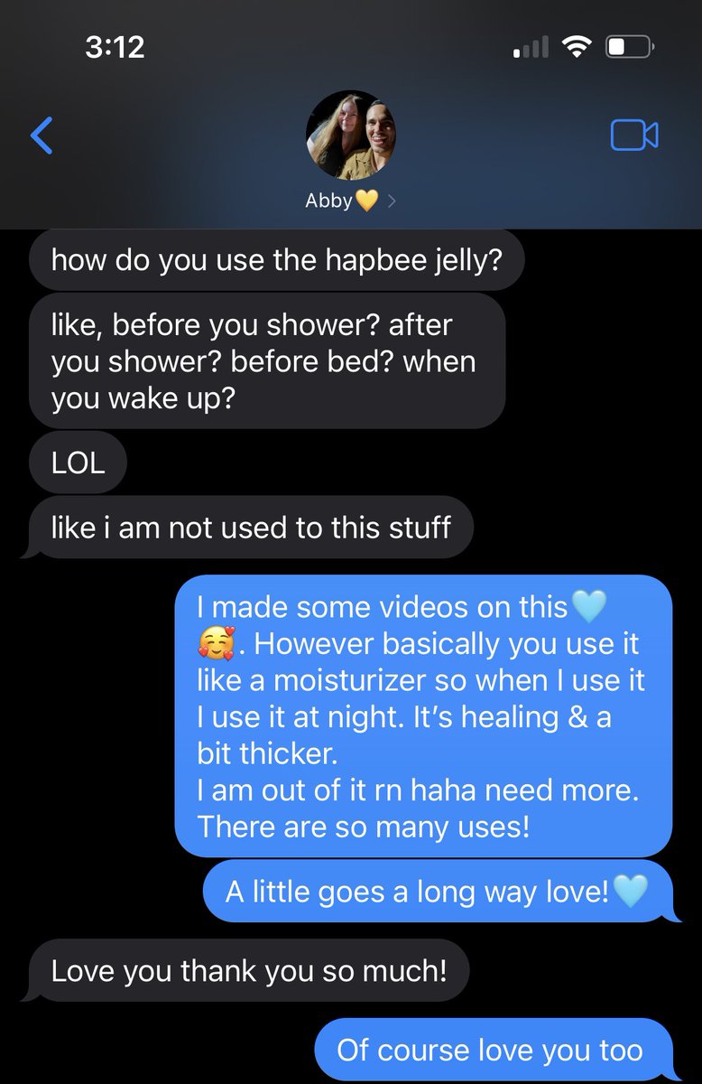 meegaaann_xoxo's tweet photo. Recommended #HAPBEE to Abs @abltgal since she also has super sensitive skin too🩵. 
Told her how I use it &amp; that there are SO many uses!! @TheCarlosPena @alexavega @HeffronDrive @kevingschmidt 
Got this text this morning that her @HapbeeCompany jelly arrived!🥰
Endless love!🫶🏻🫶🏻 https://t.co/9NJpsRbPlx