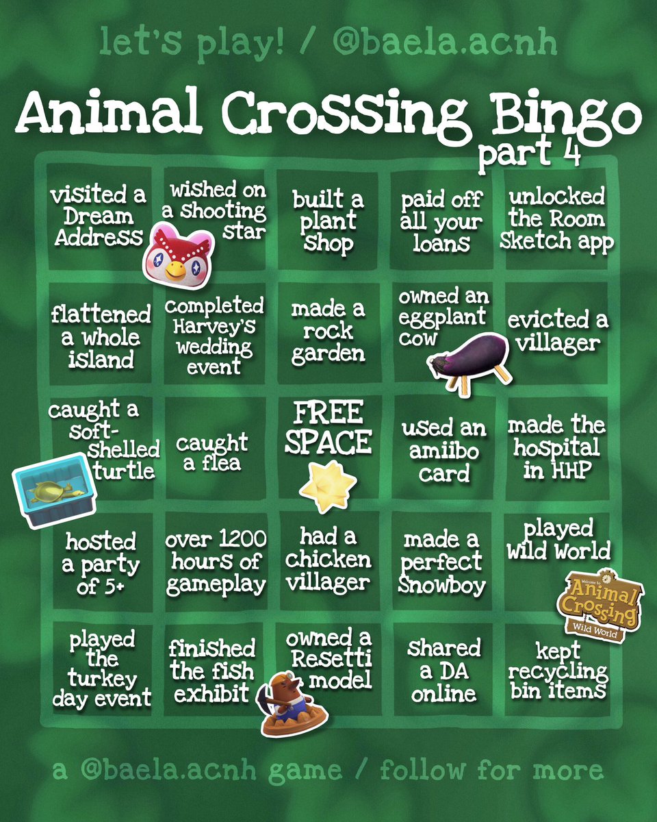 baela_acnh's tweet photo. how many bingo can you get? 🥳 #acnh #AnimalCrossing https://t.co/yOolbPn7H0