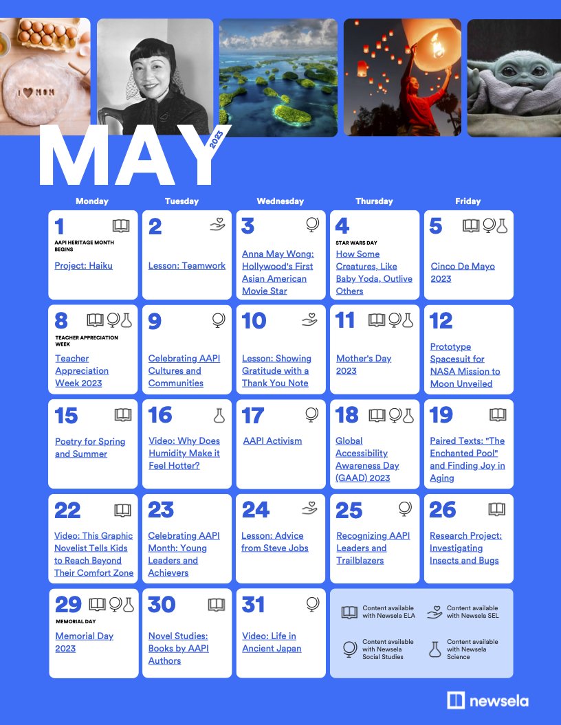 May is here! 🗓 We've put together classroom-ready resources that can be used throughout the month ➡️ newse.la/3KX5CHR