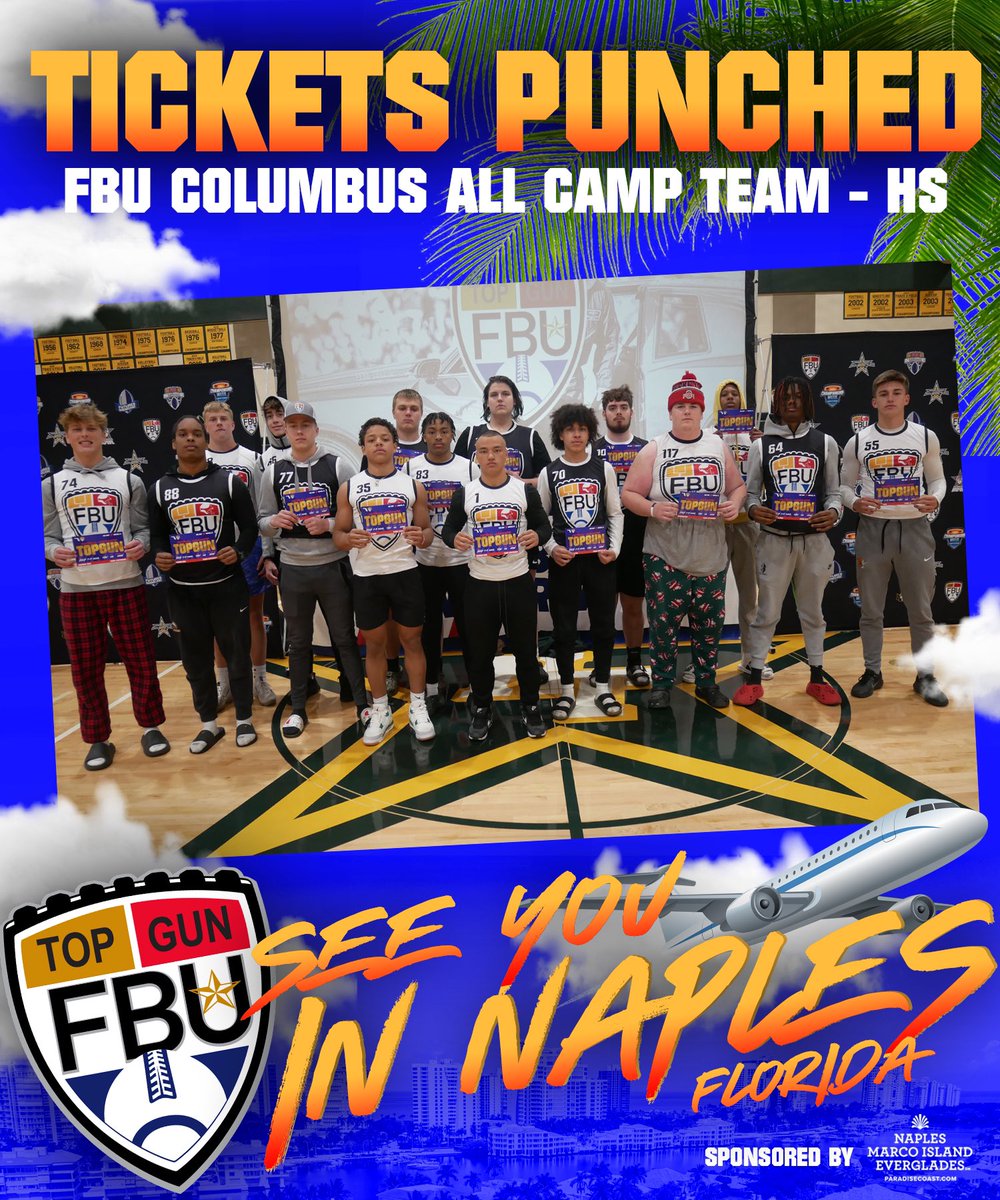 ALL CAMP TEAM 🌴

Congratulations to these High School athletes on being selected as the top athletes in their position group for the weekend ✅

Your tickets to Naples, FL for FBU Top Gun are punched ✅

#FBU #GetBetterHere