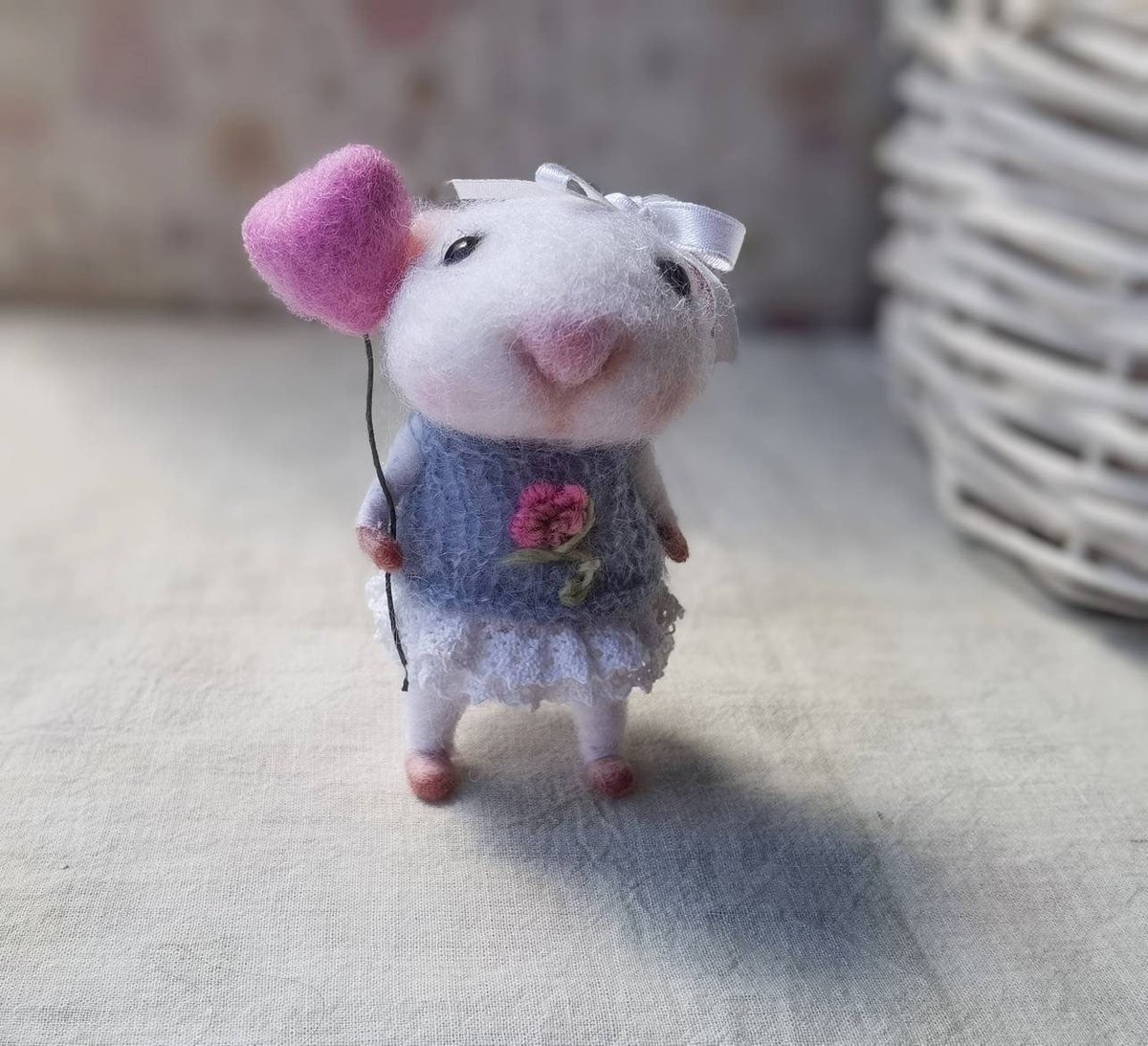 TValevski's tweet photo. Excited to share the latest addition to my #etsy shop: Birthday gift Girls room decoration gifts #Needlefelted #animal doll #Felt heart #mouse   Waldorf presents #Handmade Housewarming interior https://t.co/L6MOTlegHf https://t.co/u72PZuEHqy