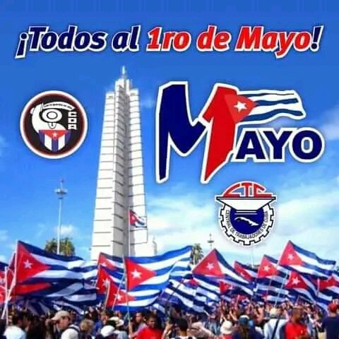 Todos los trabajadores avileños a la plaza este 1ro de mayo, a festejar unidos y en familia el Día Internacional de los Trabajadores.
#CubaVive
#LatirAvileño
#LaRazonEsNuestroEscudo