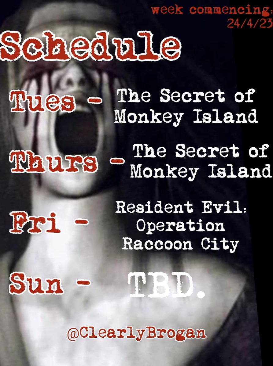 Schedule for this week ☺️

#REBHFun #MonkeyIsland