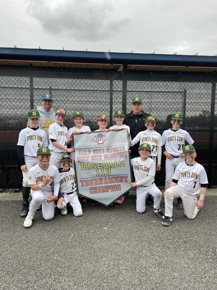Congrats SZ 11u for winning the 2023 Salt City Slugfest 11u ⚾️ tournament at Carrier Park today.  Zone went 4-0, scored 42 runs while allowing 14.
⁦<a href="/SaltCity_Sports/">Salt City Sports</a>⁩ ⁦⁦<a href="/CarrierPark/">Carrier Park</a>⁩