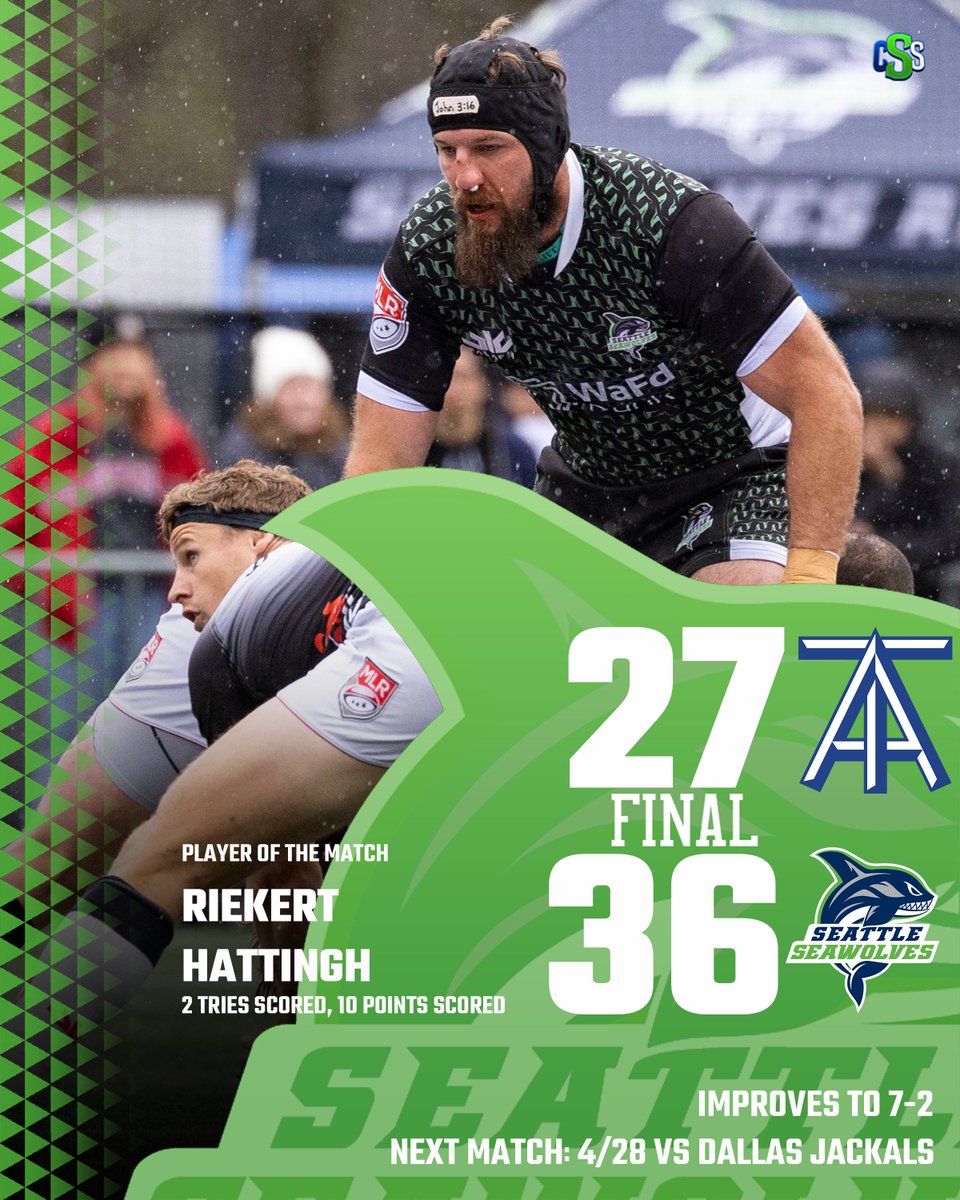 CirclingSports's tweet photo. FINAL: @SeawolvesRugby WIN! They bounce back after two straight losses, handling business in the second half to pull away from the @TorontoArrows
Photo by @wolter_liz
#TogetherWeHunt #ArrowsUp #SeattleSeawolves #RiseOfRugby #Seawolves #Rugby #MLR2023 #TorontoArrows #RiekertHattingh