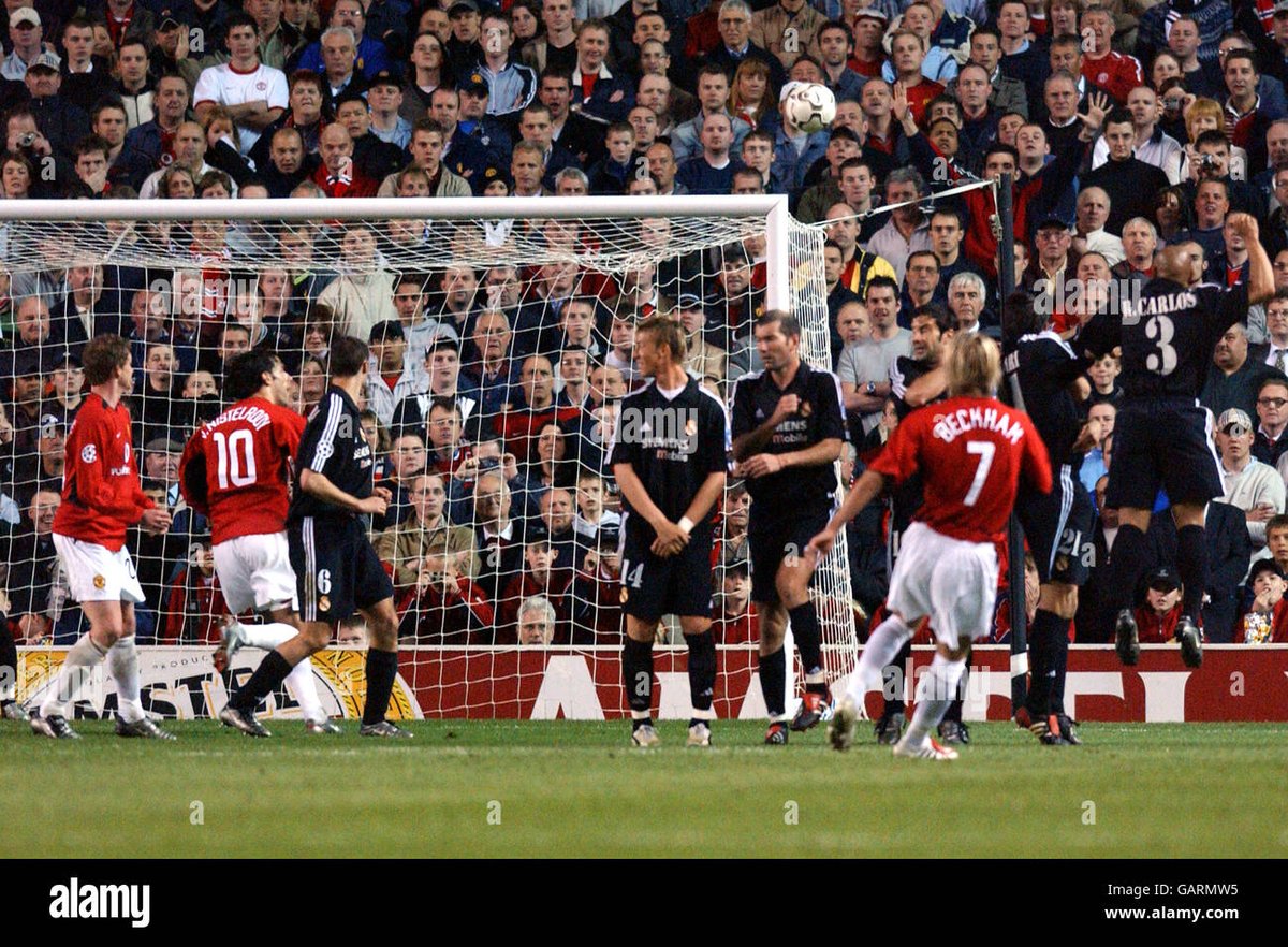 Jonatha260802's tweet photo. Un día como hoy pero del año 2003 hace 20 años se vivió uno de los mejores juegos de #UCL dónde el brasileño Ronaldo marco 3 goles ante el Manchester United y fue ovacionado por el público de Old Trafford el partido quedó 4-3 pero el Real Madrid avanzo a semifinales https://t.co/rU2fmaunxc