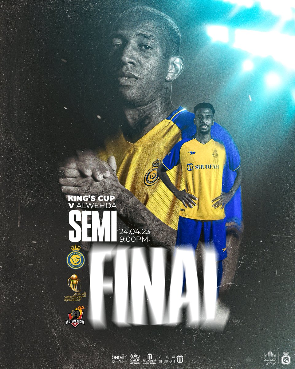 AlNassrFC's tweet photo. يـــوم المبــاراة 🤩

🆚 | ⁧#النصر_الوحدة
🏆 | نصف نهائي #أغلى_الكؤوس
⏱ | التاسعـة مساءً
🏟️ | #ساحة_النصر .. #الاول_بارك 
 
والموعد بإذن الله ⁧#نصر⁩ 💛 https://t.co/CUNcXAiv9H