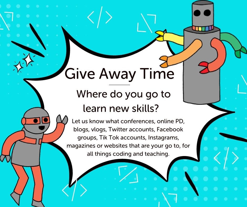 CodeClubAus's tweet image. GIVEAWAY 🎁 🎉
It's giveaway time! Tell us in the comments below your best recommendations to learn new skills, and you could WIN a #swagpack of a t-shirt and stickers! 🤩 Let's support each other as a #community. Draw will take place at 4pm on  5th May. 🤞 #codersunite #teaching