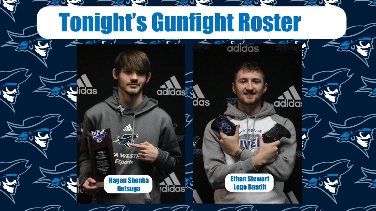 IWCCEsports's tweet photo. STARTING NOW!

Your Reivers are looking to hold on to the National Championship title against Central Community College, will be a great and hard-fought match!

Your roster tonight includes Hagen Shonka and Ethan Stewart! 

LETS GO REIVERS!!! 🏴‍☠️

⏰: 6:00
📺: https://t.co/QBSq99K1G2

#FlyTheFlag #SailsUp #Gunfight #CallOfDuty #esports