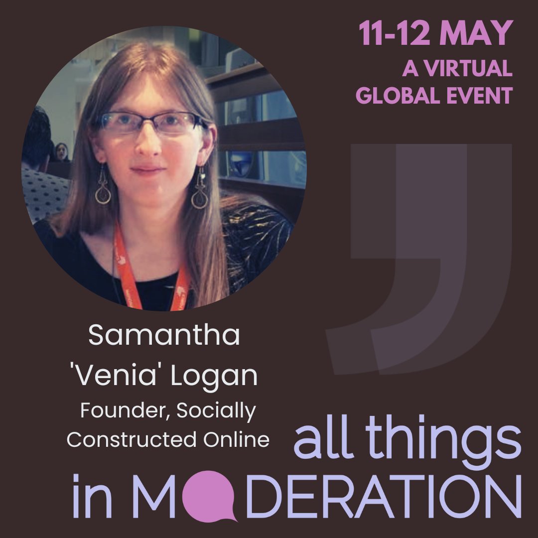 @venessap@aus.social // (@venessapaech) on Twitter photo Learn how to create safe, inclusive spaces for LGBTQI+ folks online with the incredible <a href="/SamanthaVenia/">Samantha 'Venia' Logan</a> at All Things in Moderation, happening online 11-12 May (and on-demand if you can't make it live).
Snap up your ticket at bit.ly/allthingsinmod… Learn how to create safe, inclusive spaces for LGBTQI+ folks online with the incredible <a href="/SamanthaVenia/">Samantha 'Venia' Logan</a> at All Things in Moderation, happening online 11-12 May (and on-demand if you can't make it live).
Snap up your ticket at bit.ly/allthingsinmod…