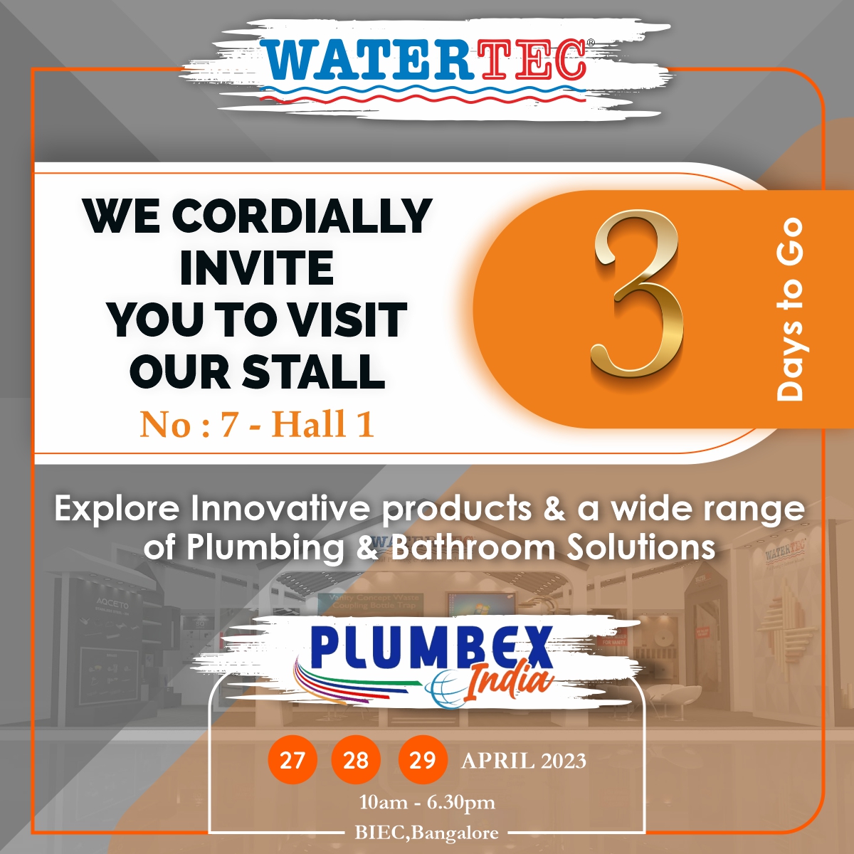 Watertecind's tweet photo. Explore Innovative products & a wide range of Plumbing & Bathroom Solutions.
#april2023 #plumbex #watertec #watertecindia #bengaluru #sanitaryware #plumbing #basin #exhibition #india #expo #BathwareCollection #BathFittings #pvcpipe #faucet #taps #bathaccessories https://t.co/U6BB4IHRXZ