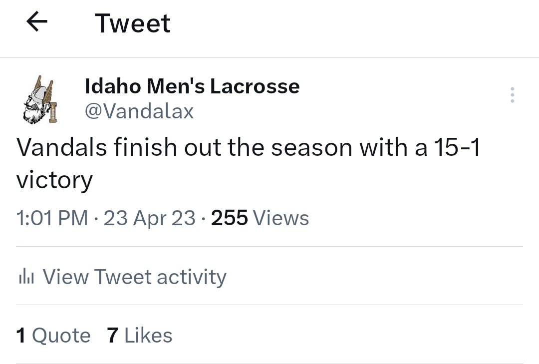 Idaho Men's Lacrosse tweet media
