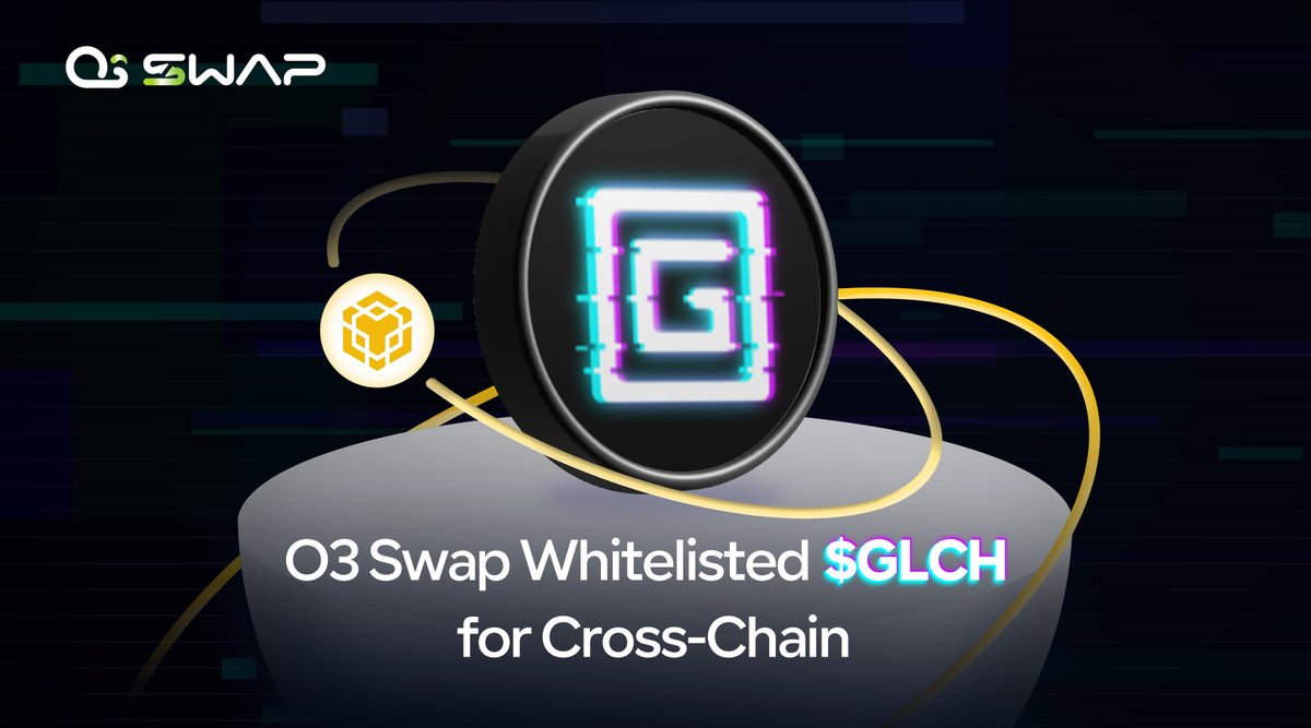 You can now #crosschain swap $GLCH on #BNB Chain and #Ethereum!

<a href="/GlitchProtocol/">Glitch</a> is a L1 protocol that's fast, interoperable, and blockchain-agnostic, focusing on trustless money markets and #DeFi dApps.

👉o3swap.com