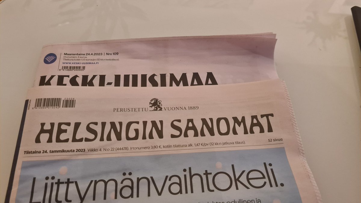 #Helsinginsanomat tarjoaa meille tänä aamuna kolme kuukautta vanhoja juttuja. Mitenhän tämä onnistui logistisesti?
