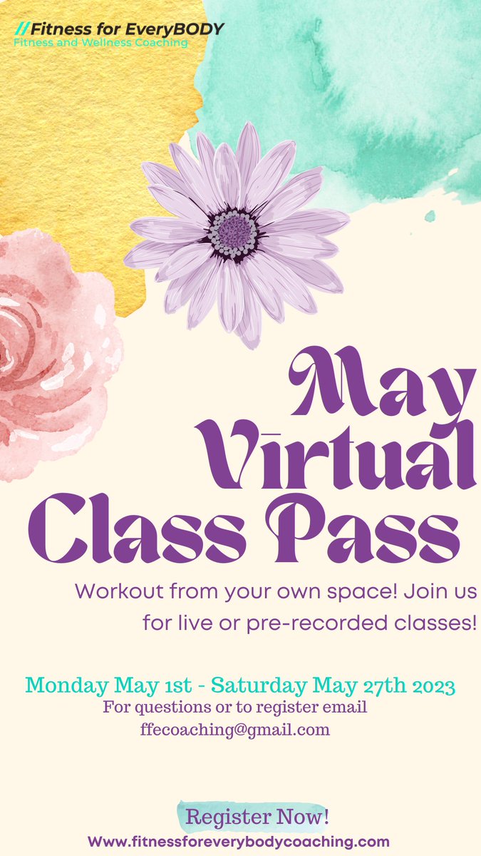 ffecoaching's tweet photo. 🌞NEW SESSION🌞
.
Join us the month of May for our Virtual and pre recorded classes!
.
For questions or to register email ffecoaching@gmail.com 
.
#virtualfitness #workout #fitness #movementmatters #movementismedicine #fitness #workout https://t.co/OcLEdnYPSK