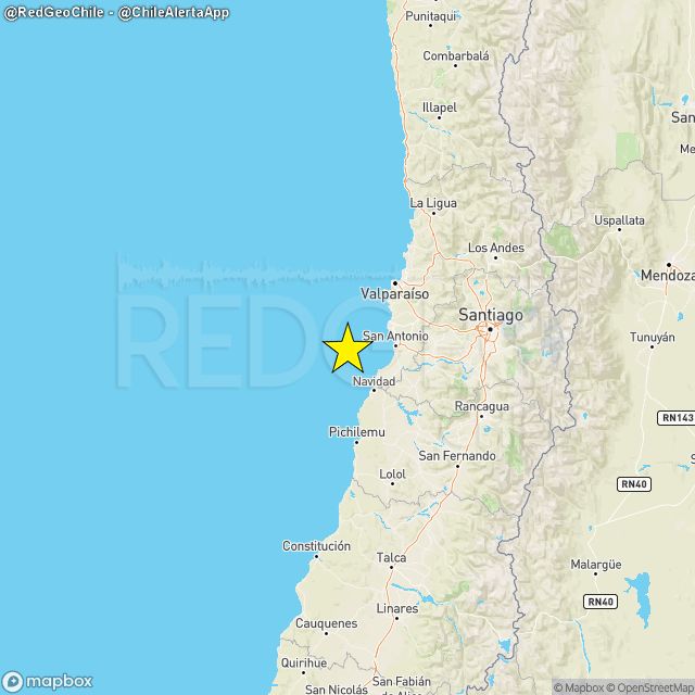 RedGeoChile's tweet photo. PRELIMINAR ⚠️ | Sismo de magnitud 4.8 (Ml) ocurrió a las 23:56:27 horas de hoy, domingo 23 de abril de 2023, a 42 km al oeste de El Tabo (región de Valparaíso) y a una profundidad de 13 kilómetros (Fuente: #CSN). https://t.co/V1ugFqjzk6