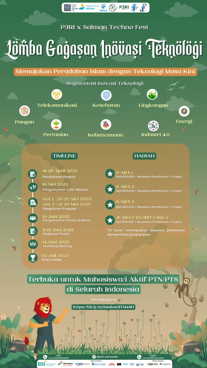 ronabsurd's tweet photo. WAW GASIN GASIII IKUT LOMBA🤩
HADIAHNYA MANTAP BGT INI!
#LOMBA #SALMAN #LOMBAGAGASAN #LOMBAGRATIS #ADHAFEST #SALMANTECHNOFEST #P3RI https://t.co/YxbNgYOe0l
