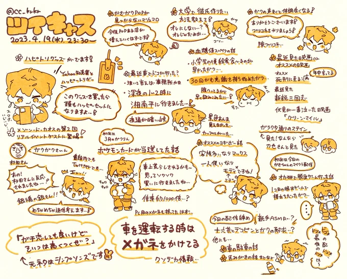 4/19のツイキャスのメモ✍️!

 #伏見ガク生アクト  #絵ガク 