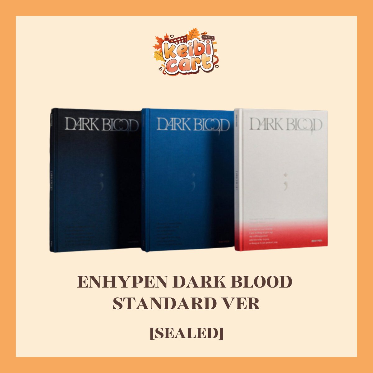 keibicart's tweet photo. [SEALED WITH POB] ENHYPEN DARK BLOOD ALBUM

💸₱850-5500
🗓️ Short DOP and Long DOP Available
✅Installment
✅DIRECT from Weverse and KTOWN
📊Counted on Charts
🚢Normal ETA
🔗Engene: https://t.co/eaDS5PDrAU
🔗Standard: https://t.co/SG8oRMGr20 https://t.co/saeF4onavF
