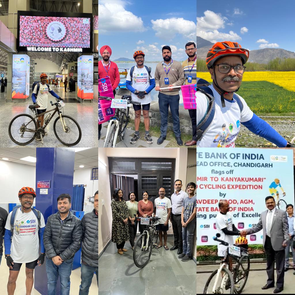 @sanjivoscar @FmRadiomirchi, @redfmchandigarh, @chandigarhnews  Kudos to Navdeep Sood who has successfully completed his SOLO trip from Kashmir to Kanyakumari on Bicycle. He finished his adventurous trip in 19 days. The message he carried along is:
SAVE OUR PLANET EARTH.