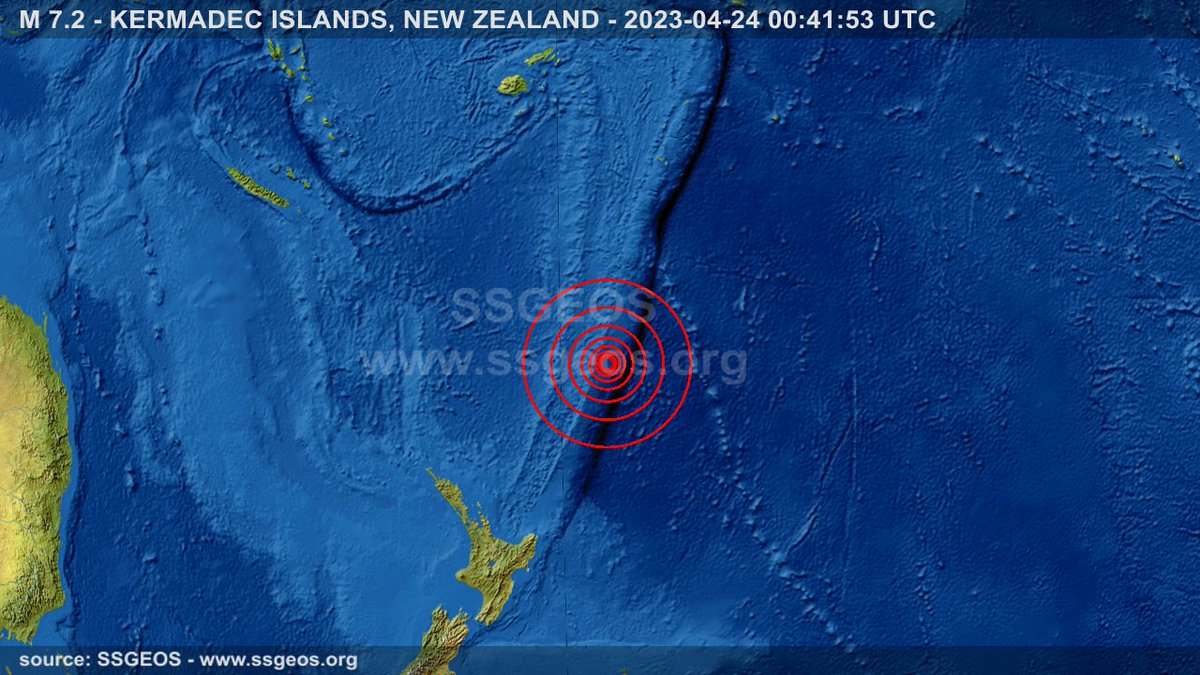 #earthquake M 7.2 - KERMADEC ISLANDS, NEW ZEALAND - 2023-04-24 00:41:53 UTC