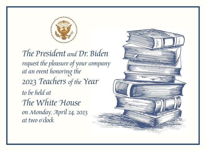 ChadWarnick's tweet photo. I am honored to have the opportunity go to the White House to be honored as part of the National Teacher of the Year Program. #CCSSO #utoy23 #ntoy23 https://t.co/L4Zrxh7Ev3