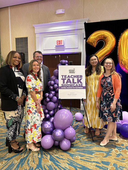 We kicked off the #NTOY23 Washington Week with Teacher Talks by <a href="/2022FloridaTOY/">Sarah Painter</a> @artroomhijinks
<a href="/JTDESTOY2022/">Jahsha Tabron</a> <a href="/leahjporter/">Leah Porter</a> <a href="/WillieETCarver/">Willie Edward Taylor Carver Jr.</a>
and special guest and emcee @Jjuravich! 

Thank you to <a href="/GoogleForEdu/">Google for Education</a> for sponsoring this event tonight!