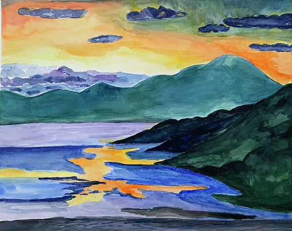 New artwork for sale! - "Sunset over The Mountains and The Lake" - fineartamerica.com/featured/sunse… <a href="/fineartamerica/">Fine Art America</a>