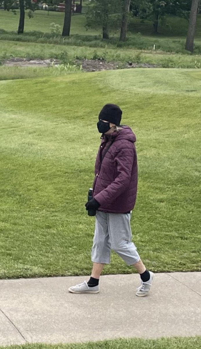 ClubProGuy's tweet photo. Cathy Spunt out walking the golf course tonight even though she KNOWS it’s against club policy. https://t.co/uEwSL5BhGt