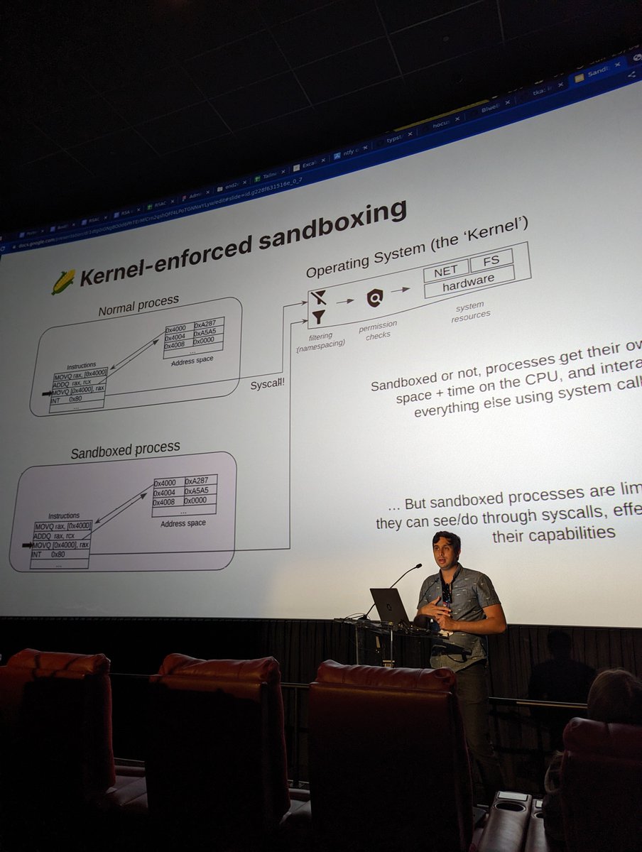 .<a href="/Twitchyliquid64/">Tahm</a> giving the rundown of kernel sandboxing at #BSidesSF