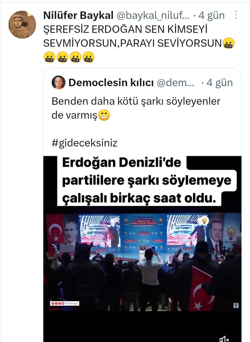__KurTurk63_91's tweet photo. Bu kişinin attığı bir çok teitlerinde bakanlarımıza ve sn cumhurbaşkanımıza hakaretler içeriyor @tcbestepe @RTErdogan @TC_icisleri @suleymansoylu @adalet_bakanlik @bybekirbozdag @EmniyetGM @SiberayEGM
#ErdoğanKazanacak #ErdoğanlaMumkun https://t.co/AHMD7owQyu