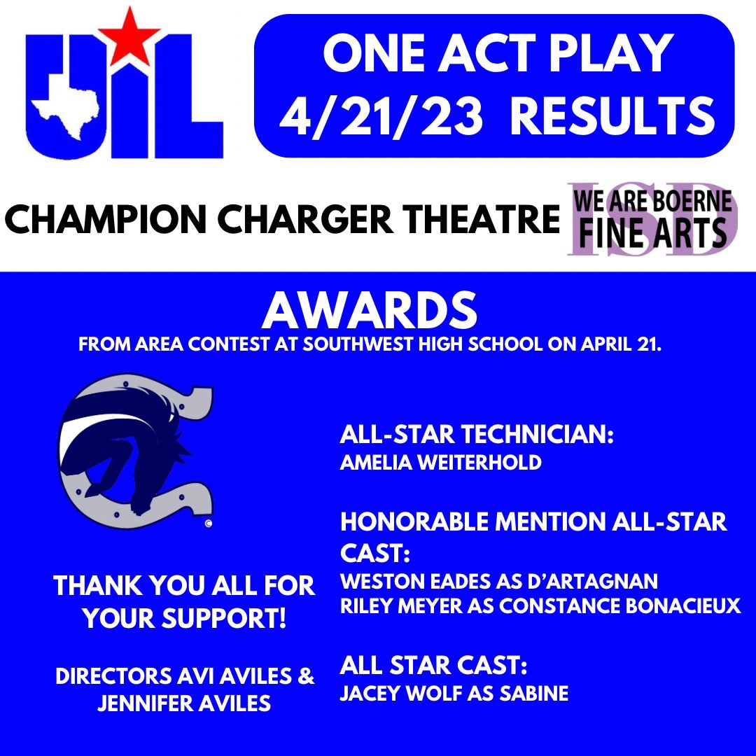 Boerne isd on twitter rt boernefinearts champion theatre is once