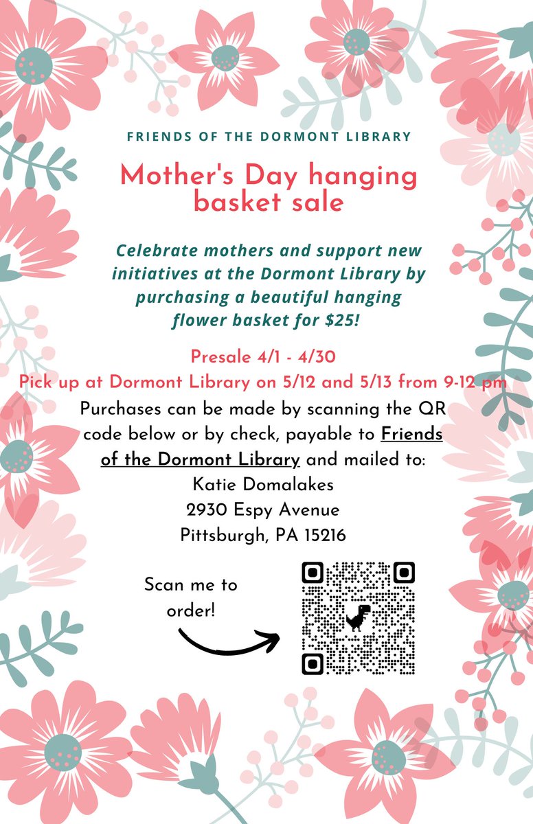 Dormont2gether's tweet photo. Buy a hanging basket and support @dormontlib and Friends of the Dormont Library! https://t.co/xgpi9AnMrN