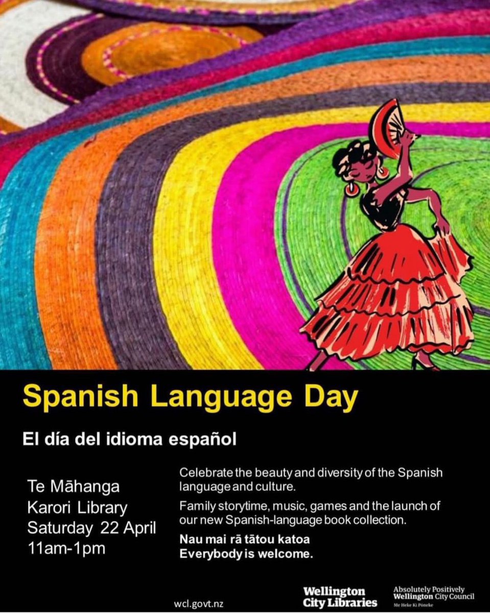 ARGenNZ's tweet photo. ¡Felices de haber celebrado el #DiadelIdiomaEspañol en Karori Library en Wellington! #karorilibrary #wellingtonvibes @WgtnCC @EmbaMexNze @EmbajadaEspNZ https://t.co/cvqENRanXJ