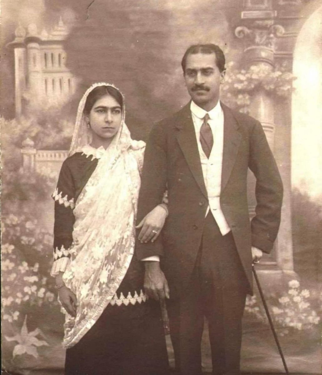 abidiffat2001's tweet image. No BMW but the last &quot;drop of ink&quot; in his pen belonged to the State. That was the 1st Chief Justice of Pakistan #ZAtalks 
Sir Mian Abdul Rashid with his wife Marzieh Khanum circa 1914.  He was a freshly qualified barrister when this photograph was taken. 👇