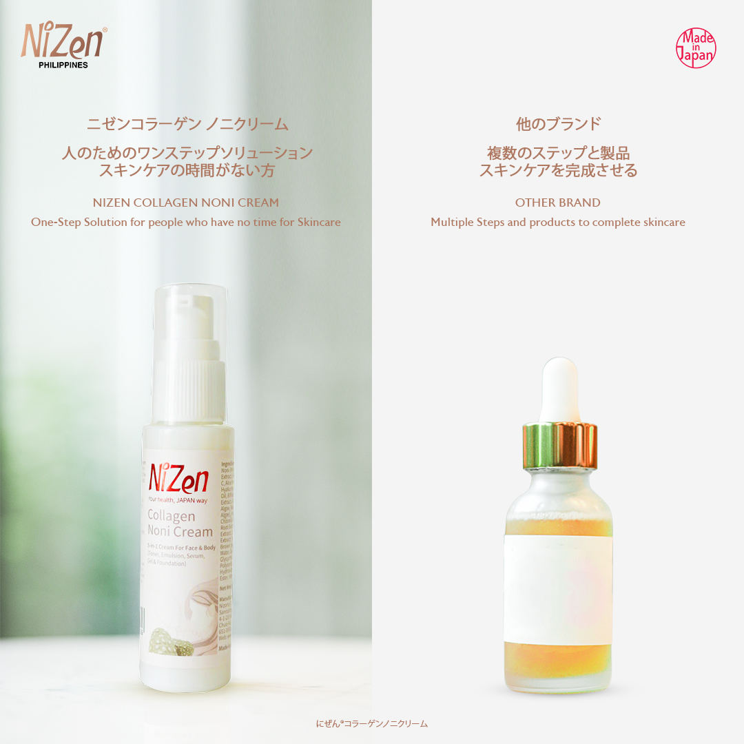 NizenPh's tweet photo. Get glowing skin in one easy step with Nizen Collagen Noni Cream! This all-in-one solution is the perfect choice for busy people who don't have time to fuss over complicated skincare routines!

#nizenPhilippines
#madeinjapan 
#collagencream
#collagen5in1 
#NizenCollagenNoniCream https://t.co/JeyOOBtBKc